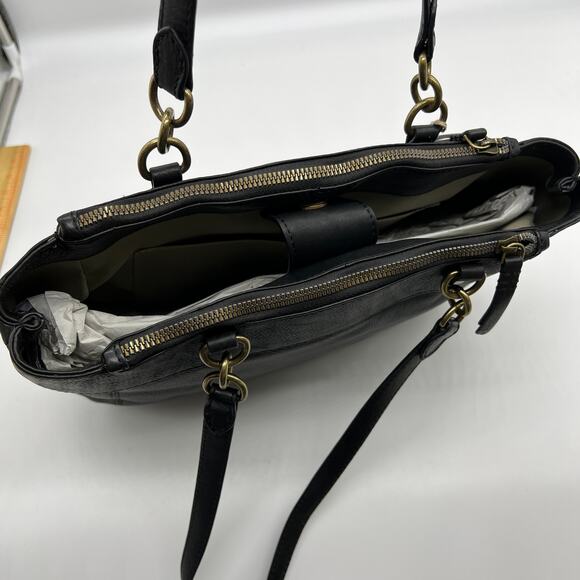 American Leather Co. Taylor Triple Entry Satchel Black Color Handbags - Picture 10 of 13